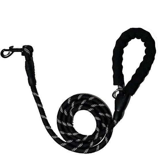 black Pet Reflective Traction Rope Round Rope Nylon Dog Anti-lost Leash AZ19535
