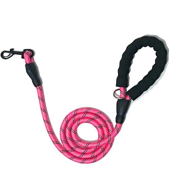 pink Pet Reflective Traction Rope Round Rope Nylon Dog Anti-lost Leash AZ19540