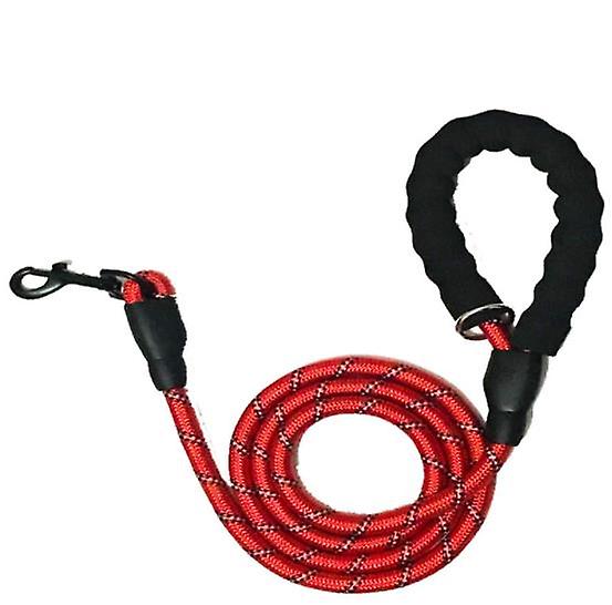 red Pet Reflective Traction Rope Round Rope Nylon Dog Anti-lost Leash AZ19542