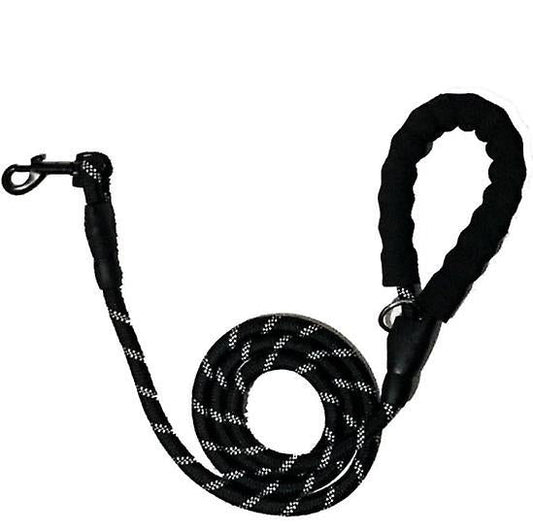 black Pet Reflective Traction Rope Round Rope Nylon Dog Anti-lost Leash AZ19535