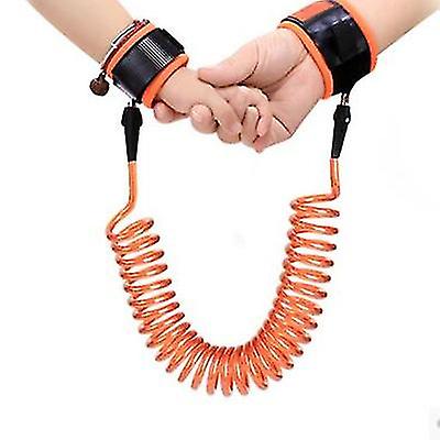 2Pcs 1.5m orange Children's anti-lost belt traction rope Anti-lost bracelet traction rope AZ19505